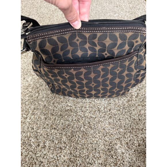 Fossil Marlow Crossbody shoulder bag messenger bag Canvas Leather Black Tan - Picture 10 of 14